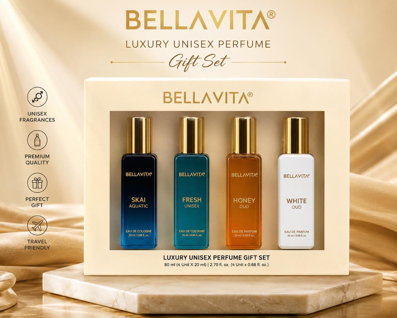 BELLAVITA LUXURY UNISEX PERFUME GIFT SET (20ml*4)