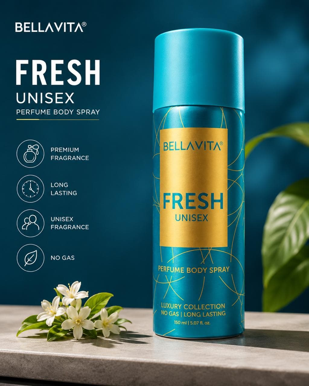 BELLAVITA FRESH UNISEX PERFUME BODY SPRAY