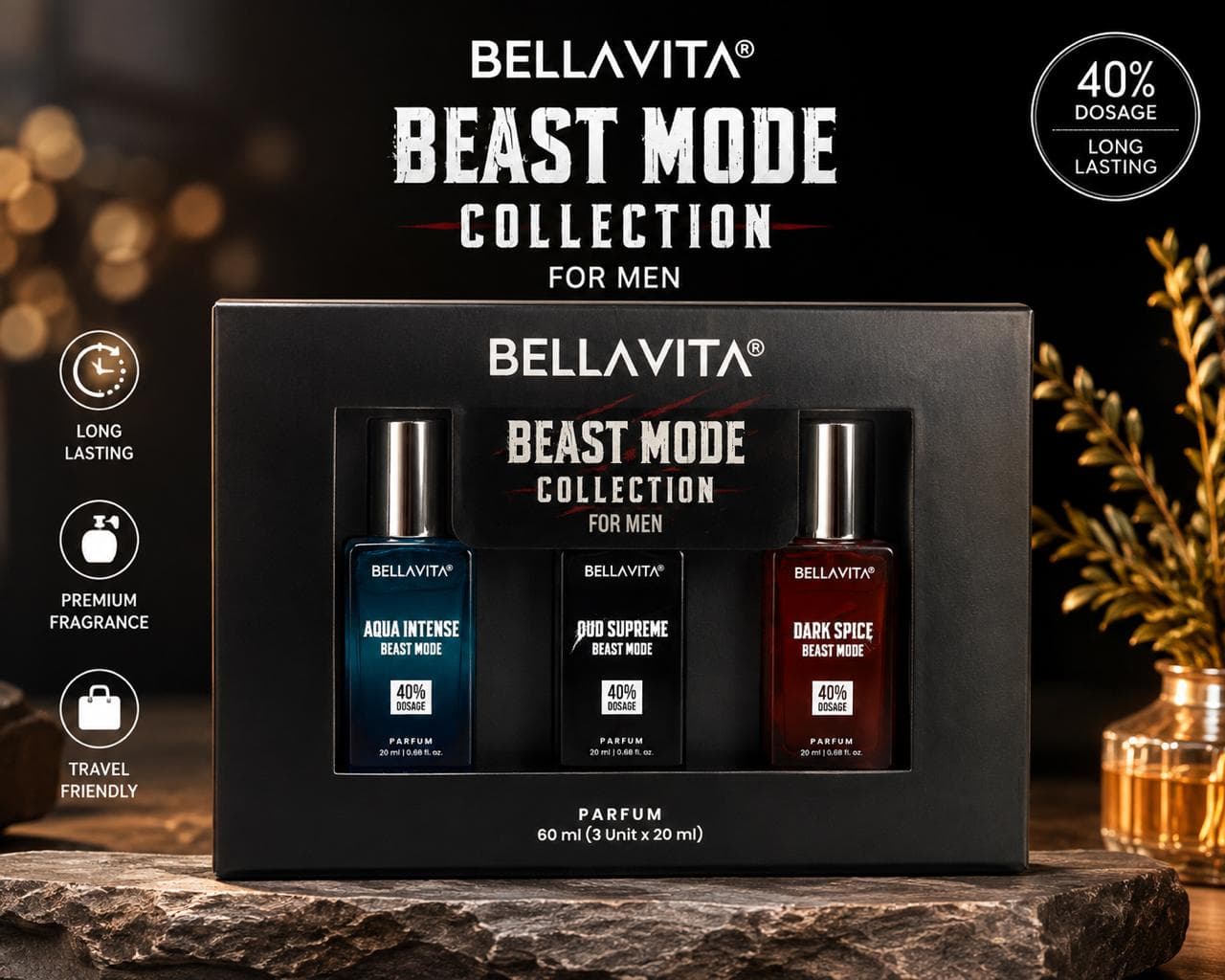 BELLAVITA BEAST MODE COLLECTION FOR MEN GIFT SET (20ml*3)